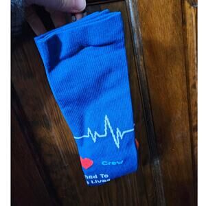 Medaire Blue Crew Socks w/ EKG or Heartbeat Design Healthcare Professionals L/XL
